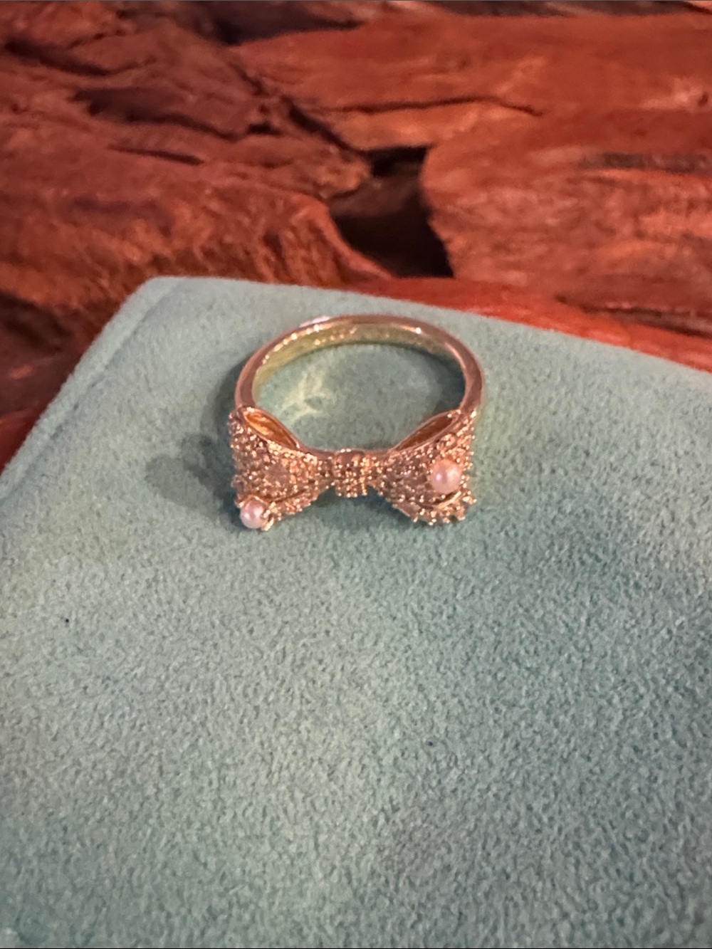 Kendra Scott Gold Bow Ring with Pearl Accents